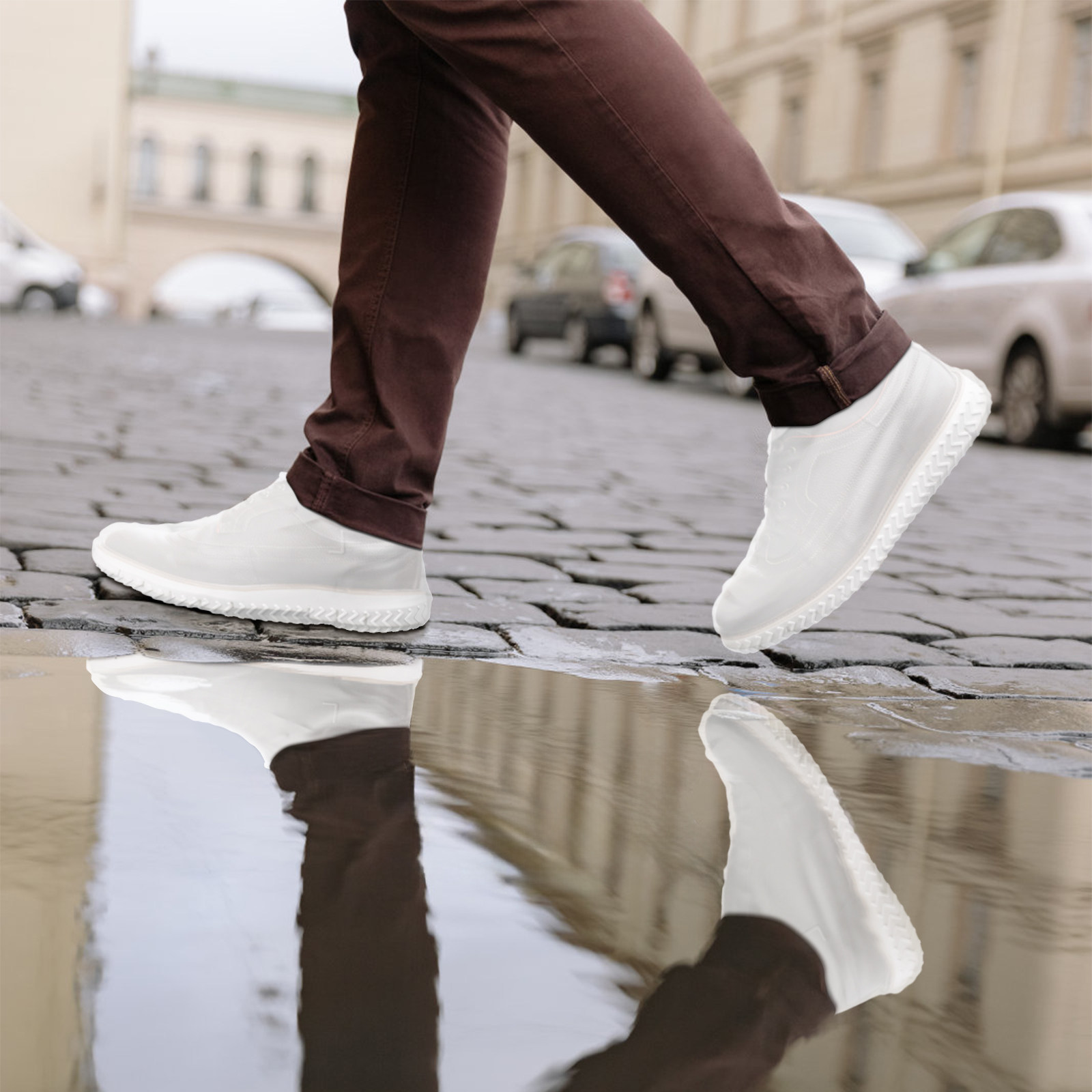 Sneaker Protector - 2 paia di copriscarpe impermeabili bianchi,